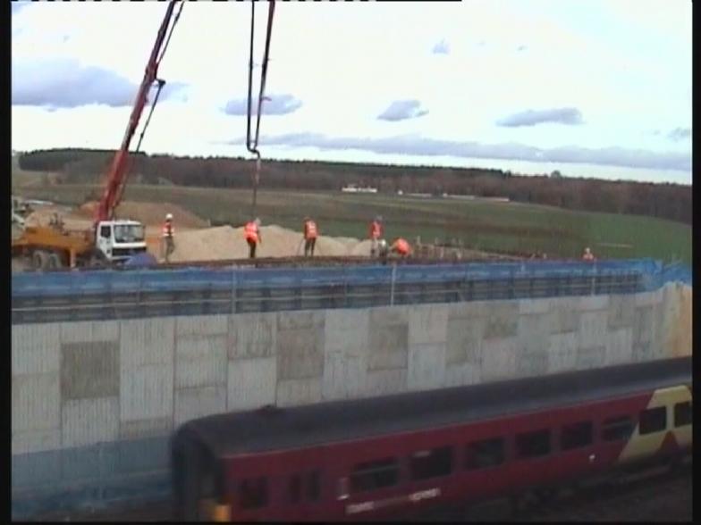 North Abutment base being cast