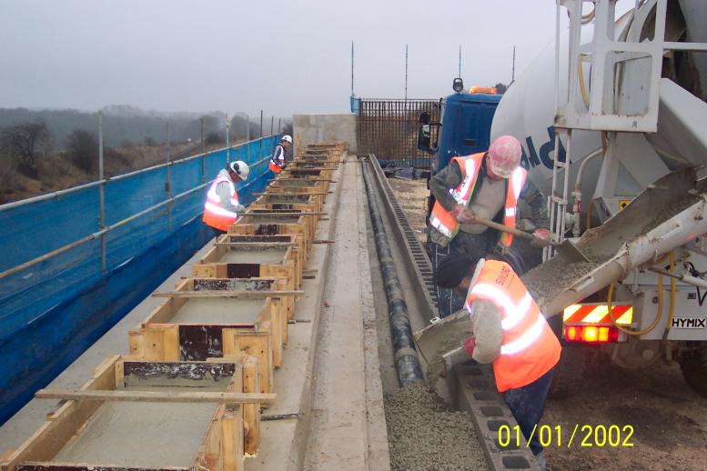 South Abutment bearing plinths being cast