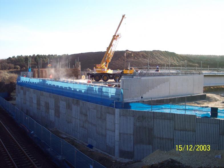 Bridge edge beams set up and work progressing on the Wingwalls