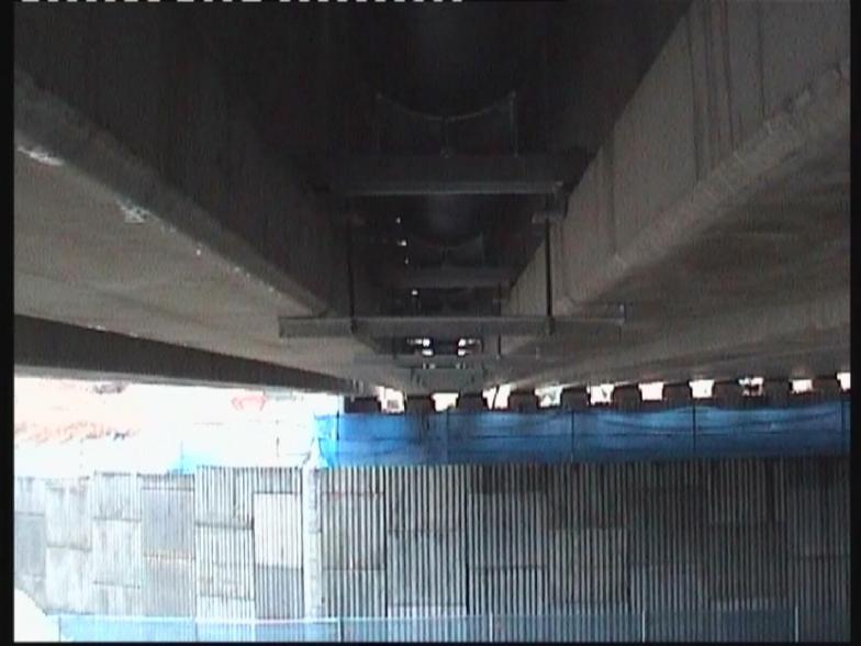 View on Pipe fixing between the beams