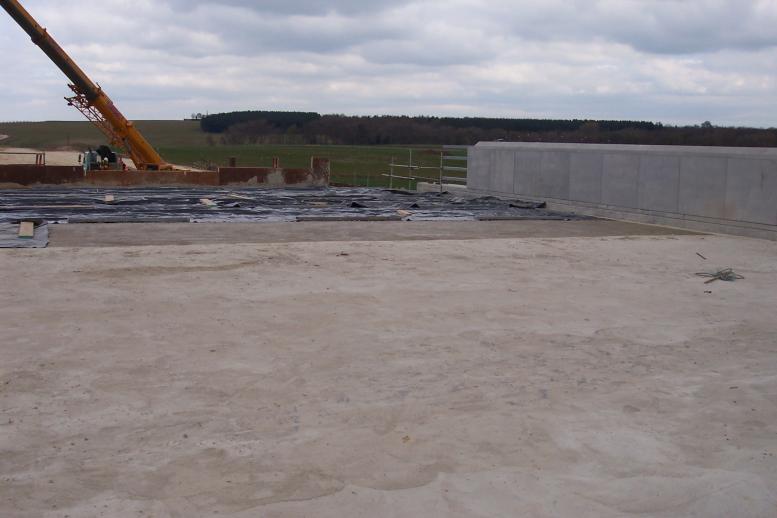 Formwork being stripped from the screen walls