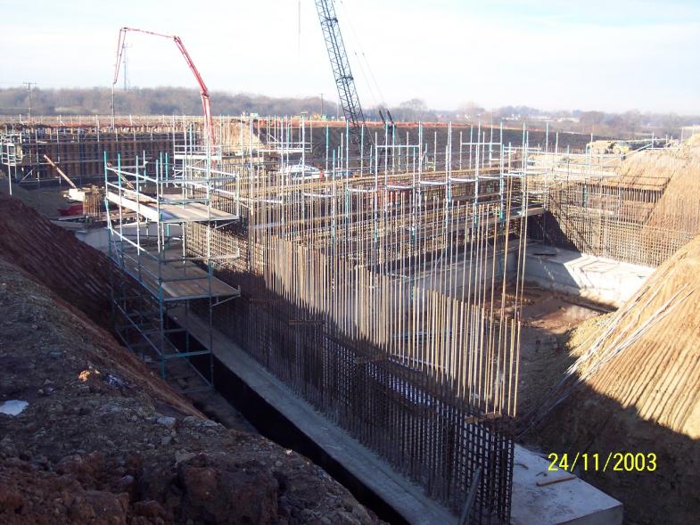 Concrete being placed to East abutment