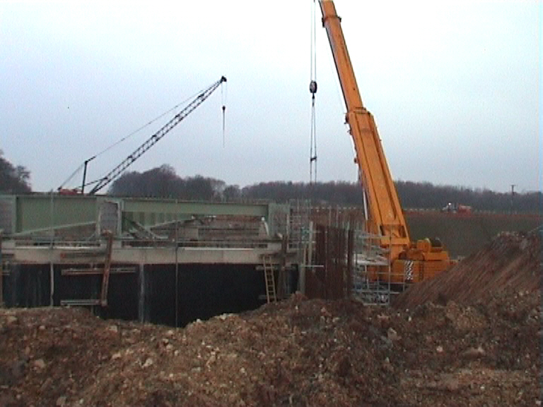 Girders fully erected - view on East abutment