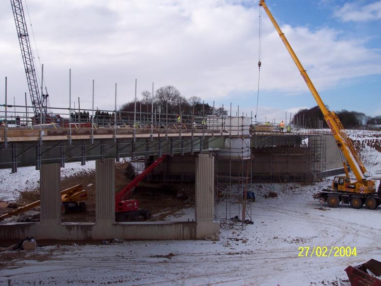 Multiforms being erected on the outer girders
