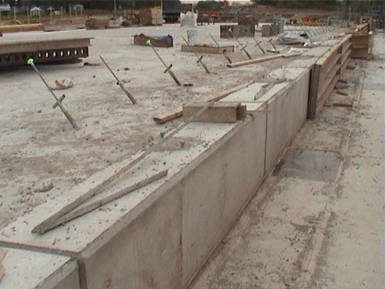 North Parapet cast and being stripped 