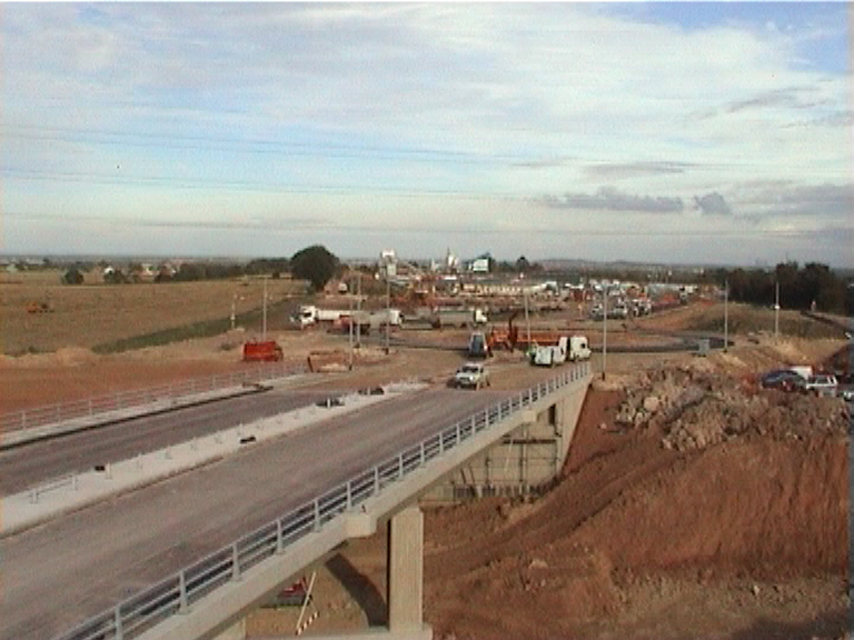 View on the deck as the roadworks progress